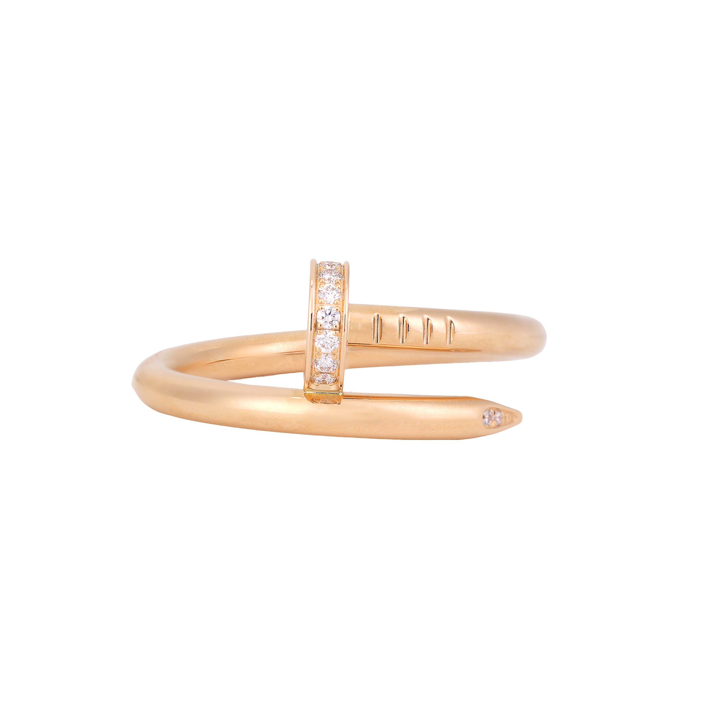 Cartier Juste un Clou 18K Rose Gold Diamond Ring 2.65mm Unisex Couples Adjustable. B4094800