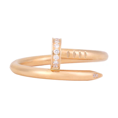 Cartier Juste un Clou 18K Rose Gold Diamond Ring 2.65mm Unisex Couples Adjustable. B4094800