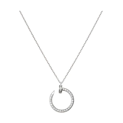 Cartier Juste un Clou 18K White Gold Diamond Nail Necklace Unisex Couple Design B3046900