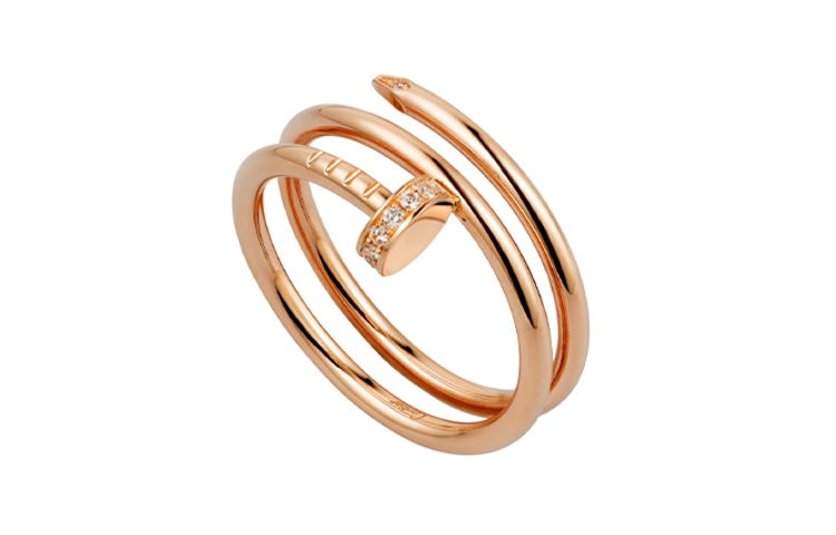 CARTIER Juste un Clou Diamond Double Ring Nail 18K Rose Gold Unisex. B4210800 圖 2