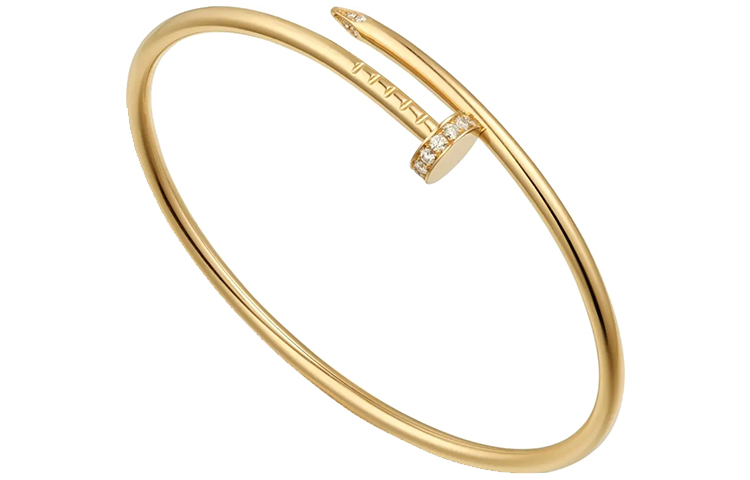 Purchase 卡地亞Juste Un Clou窄版鑽石釘子手鐲男女情侶款金色手環 B6066117