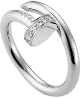 Order Cartier Juste Un Clou Diamond Single Nail 18K White Gold Ring Unisex Couple. B4092700
