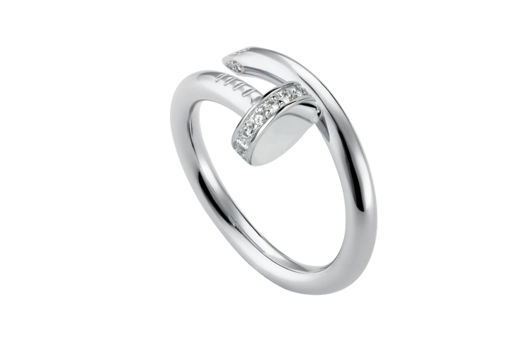 Cartier Juste Un Clou Diamond Single Nail 18K White Gold Ring Unisex Couple. B4092700 圖 4