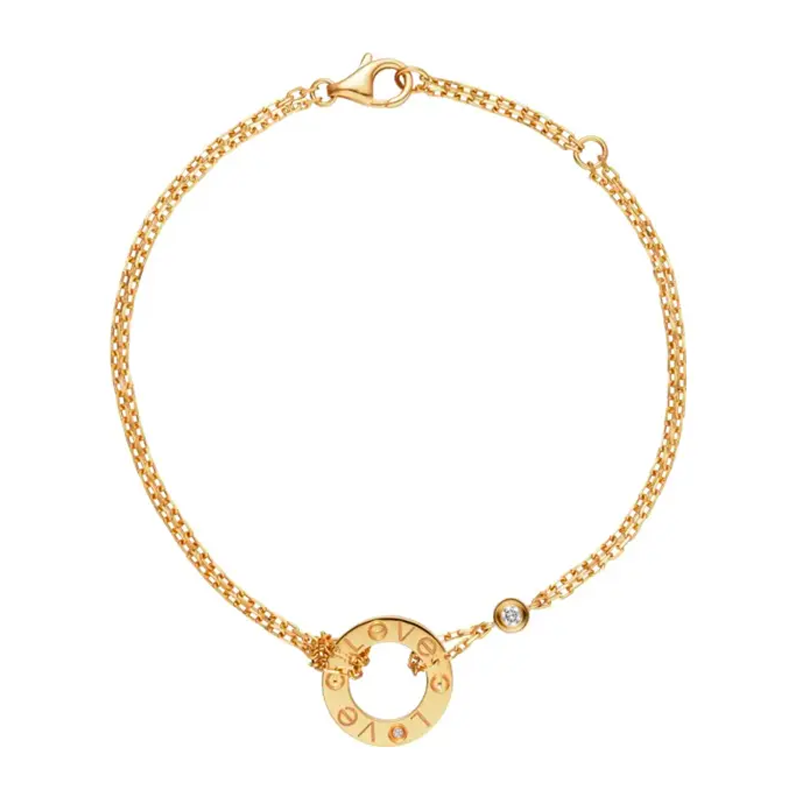 CARTIER LOVE 18k Gold Diamond Bracelet Unisex Couple Jewelry B6038300