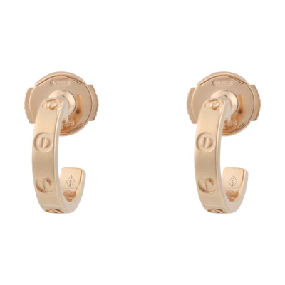 Cartier LOVE 18K Rose Gold Earrings Unisex Couple Design. PGC814