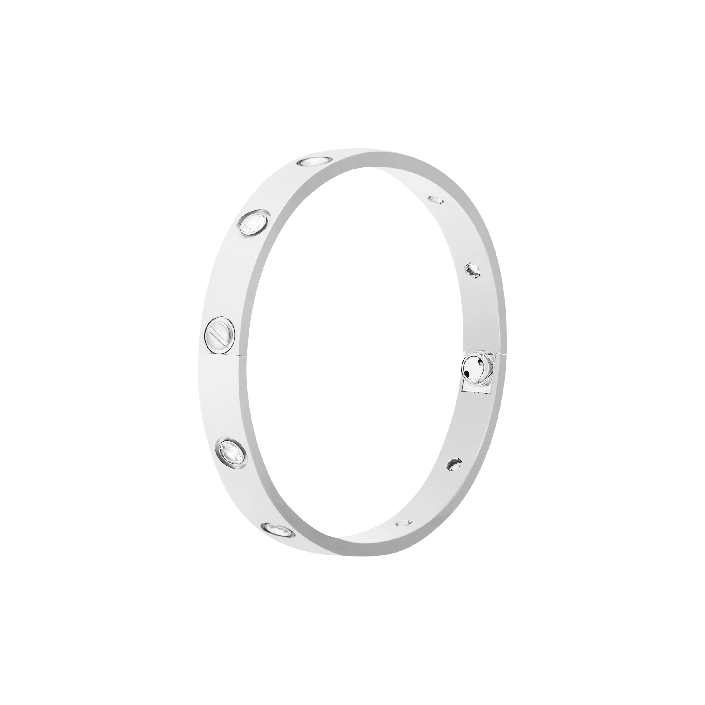 Cartier LOVE 18K White Gold Diamond Bracelet Unisex Couple Edition B6040716