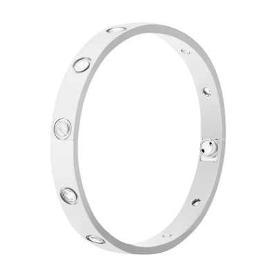 Cartier LOVE 18K White Gold Diamond Bracelet Unisex Couple Edition B6040716