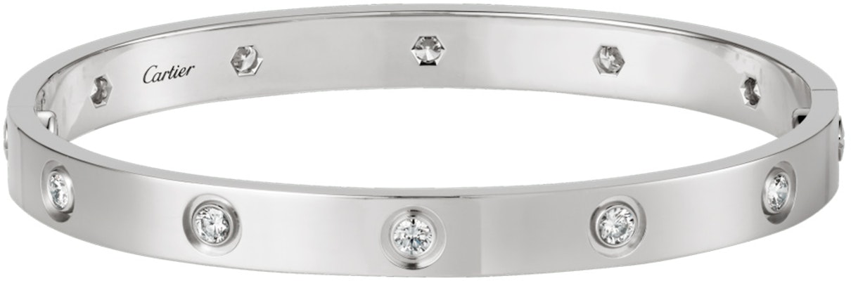 卡地亞 LOVE 18K白金鑽石手鐲 情侶款 B6040716 Order 卡地亞 LOVE 18K白金鑽石手鐲 情侶款 B6040716