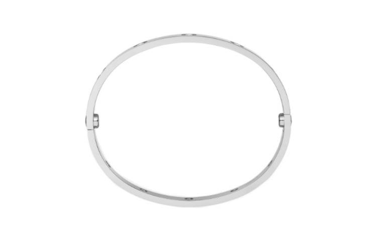 Shop 卡地亞 LOVE 18K白金鑽石手鐲 情侶款 B6040716