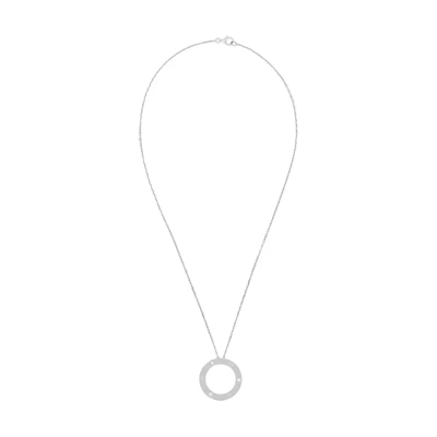 Cartier LOVE 18K White Gold Necklace Unisex Luxury Circle Pendant. B7014600