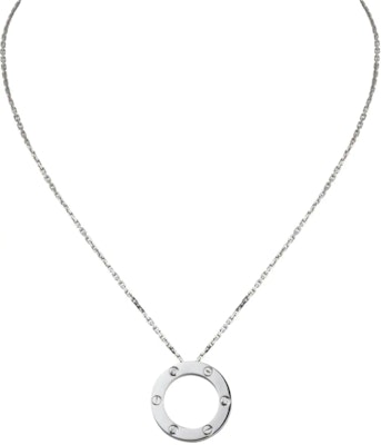 Cartier LOVE 18K白金項鍊 精緻奢華男女同款圓形吊墜 B7014600 Lookbook Cartier LOVE 18K白金項鍊 精緻奢華男女同款圓形吊墜 B7014600