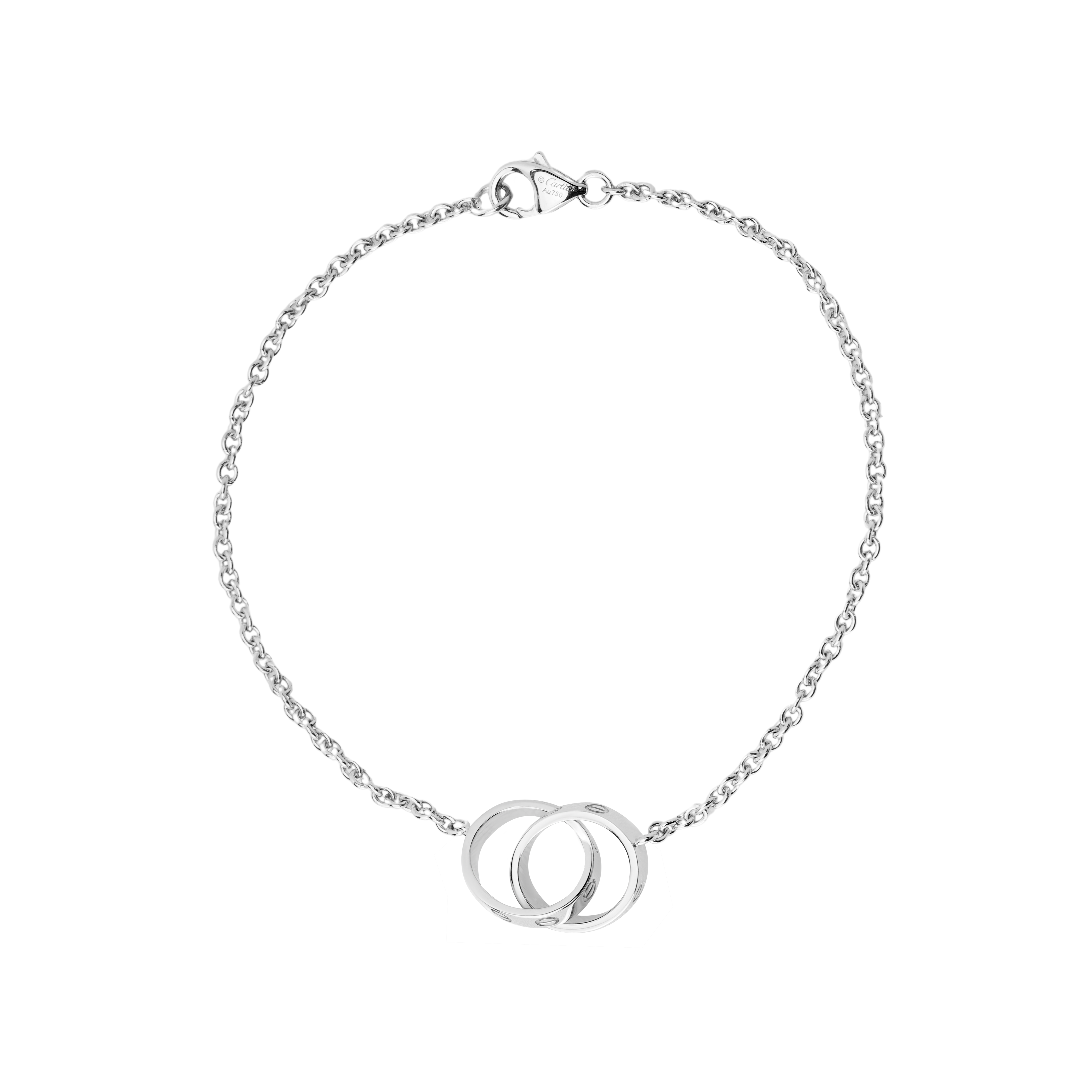 Order Cartier LOVE Bracelet Interlocked Design 18K White Gold Unisex Couple Bracelet. B6027200