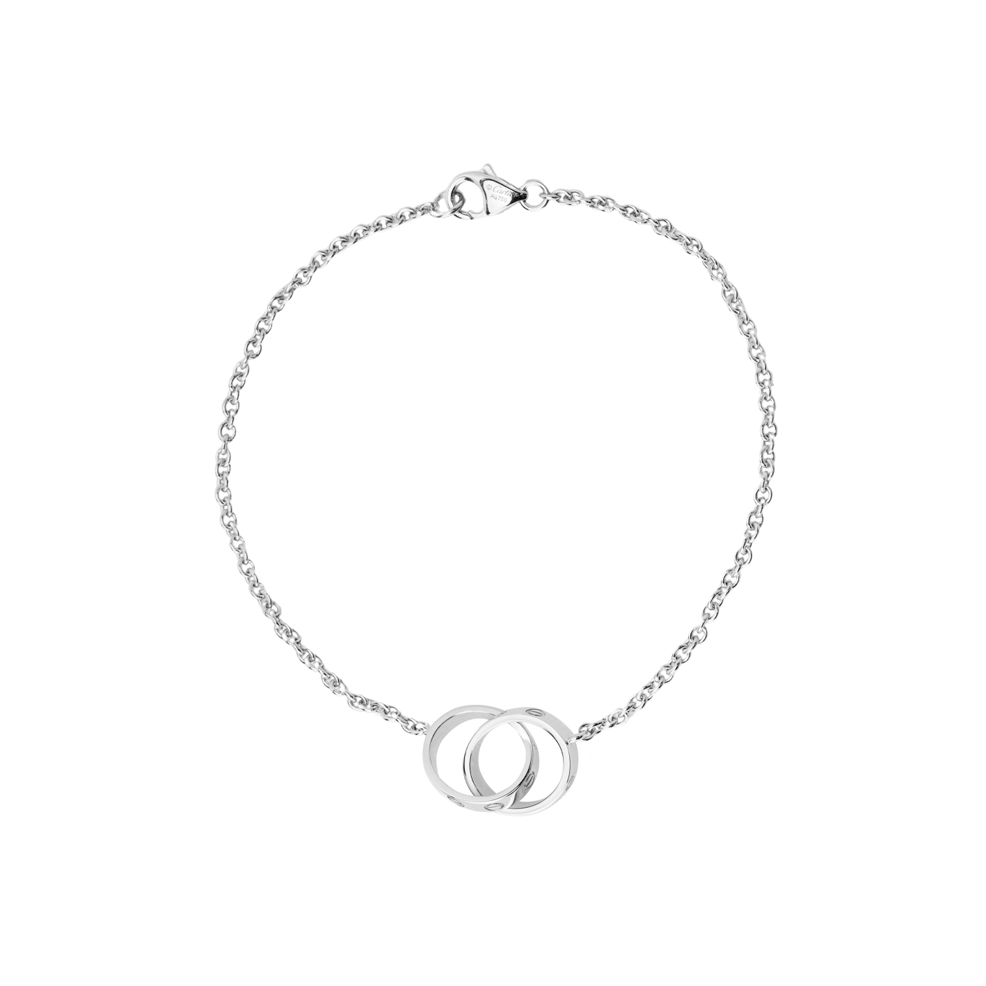 Lookbook Cartier LOVE Bracelet Interlocked Design 18K White Gold Unisex Couple Bracelet. B6027200