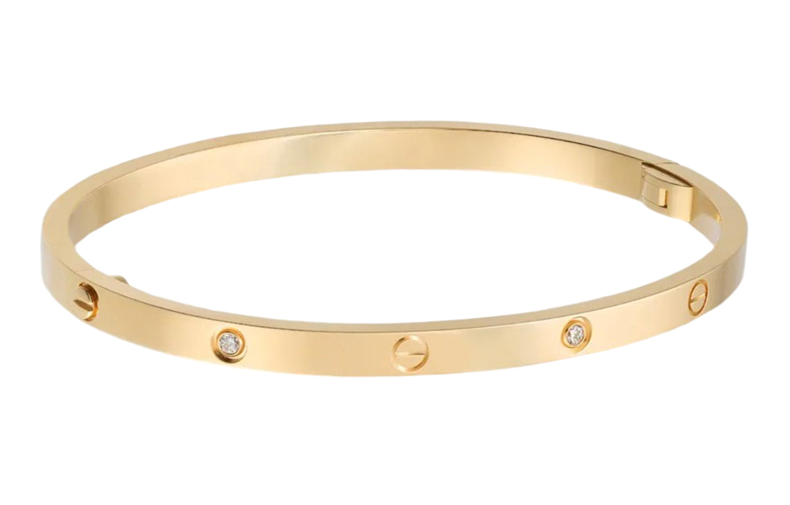 Sizing Cartier LOVE 小型手鐲 18K金 6顆鑽石 情侶款 男女適用 B6047217