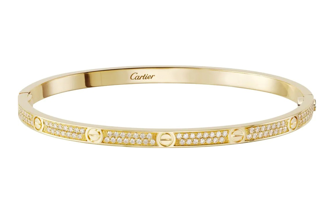 Cartier Love Bracelet Small Narrow 18K Gold Full Diamond Unisex Couple Design. N6710617 圖 5