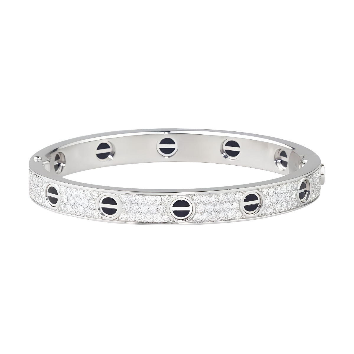 Cartier LOVE Ceramic Starry Diamond 18K White Gold Bracelet Unisex Couple Style N6032417