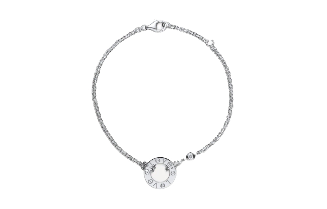 Cartier LOVE Diamond Ring 18K White Gold Bracelet Unisex Couple Design. B6038100