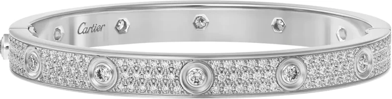 Cartier LOVE Full Diamond 18K White Gold Bracelet Unisex Couple Design. N6033602 Cartier LOVE Full Diamond 18K White Gold Bracelet Unisex Couple Design. N6033602
