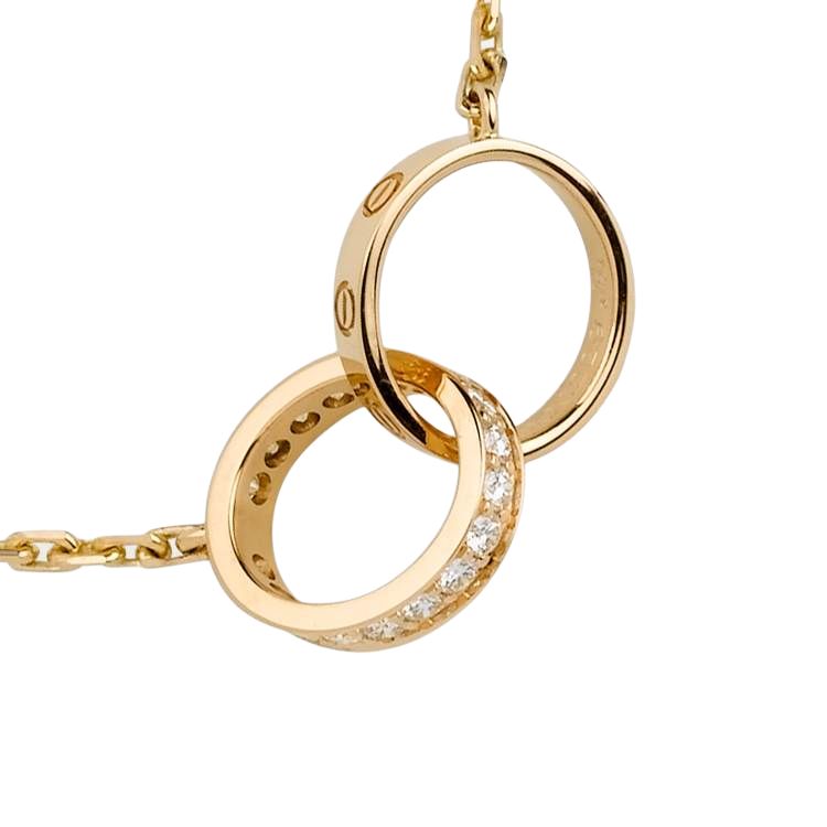 Cartier LOVE Necklace 18K Gold with Diamonds Unisex Couple Design Gold B7013800