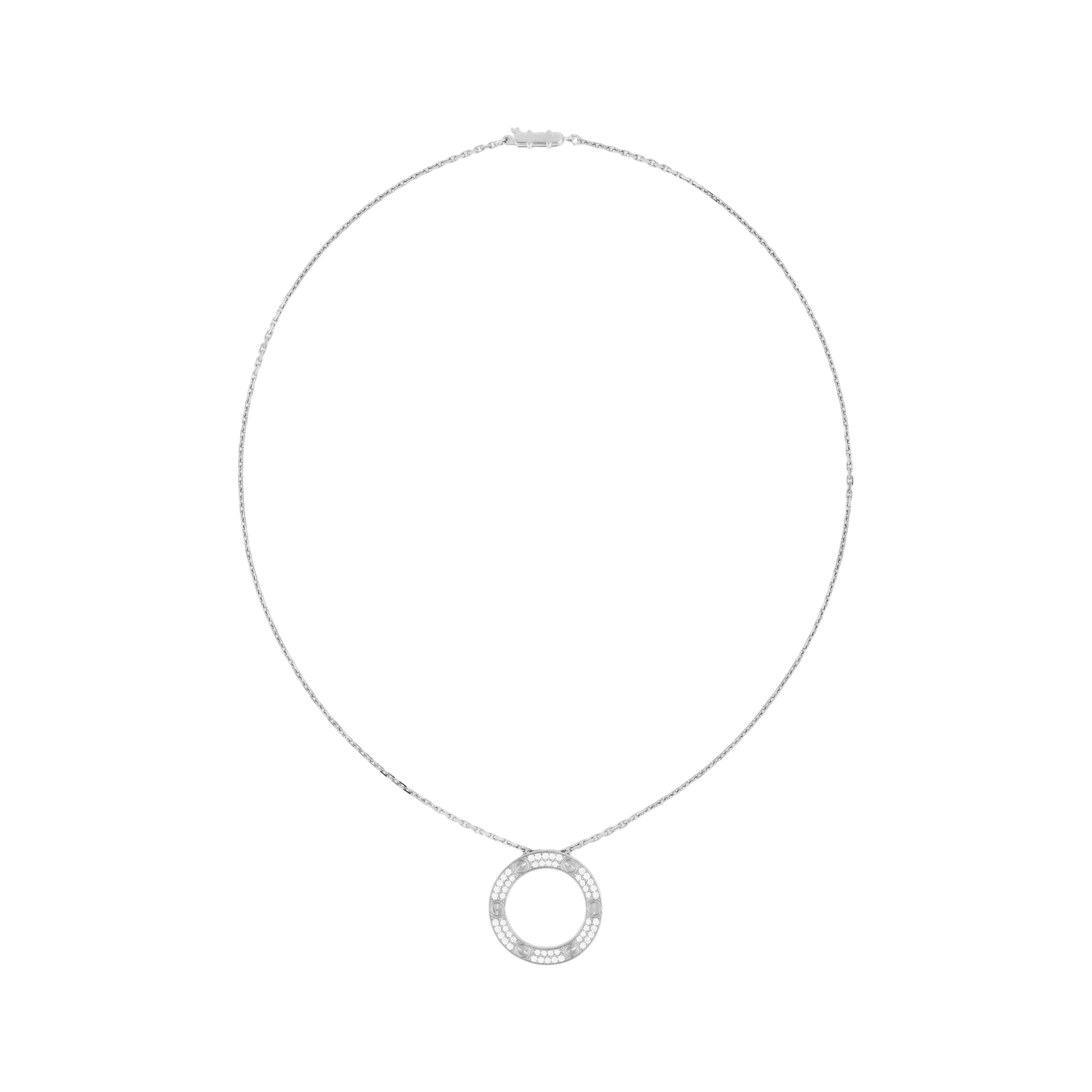 Cartier Love Necklace Series Silver 18K White Gold Unisex Couple Design. B7058000
