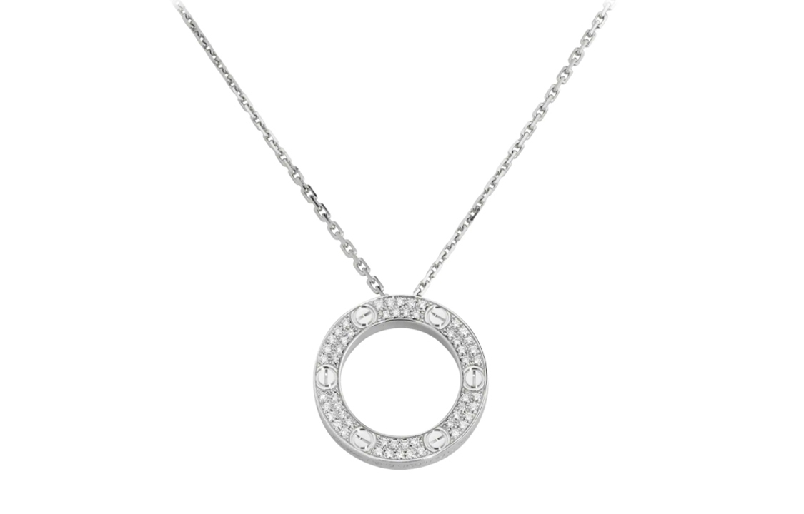 Order 까르띠에 러브 목걸이 실버 18K 화이트 골드 유니섹스 커플 디자인. B7058000