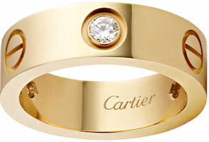 Shop Cartier 愛情戒指 18K金鑲3鑽石 情侶款 金色 男女適用戒指 B4032400