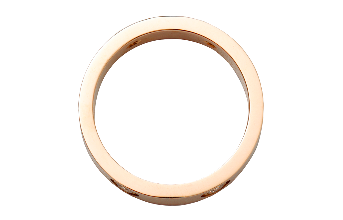 Lookbook 卡地亞 LOVE 18K玫瑰金全鑽刻字對戒情侶款飾品 B4097500