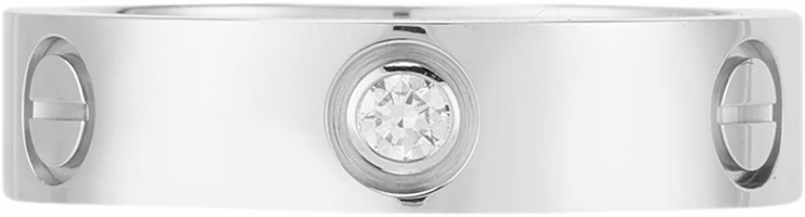 Cartier Love Ring Diamond 18K White Gold Unisex Silver Couple Design. B4032500 Cartier Love Ring Diamond 18K White Gold Unisex Silver Couple Design. B4032500