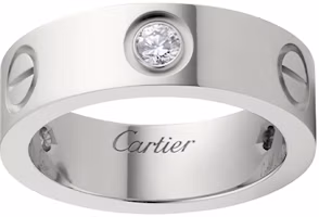Order Cartier 愛情系列鑽石戒指 18K 白金 中性銀情侶設計款 B4032500