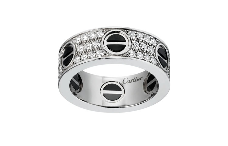 Cartier Love Ring Logo Sweet Platinum Unisex Couple Style - White Gold. B4207600 圖 2
