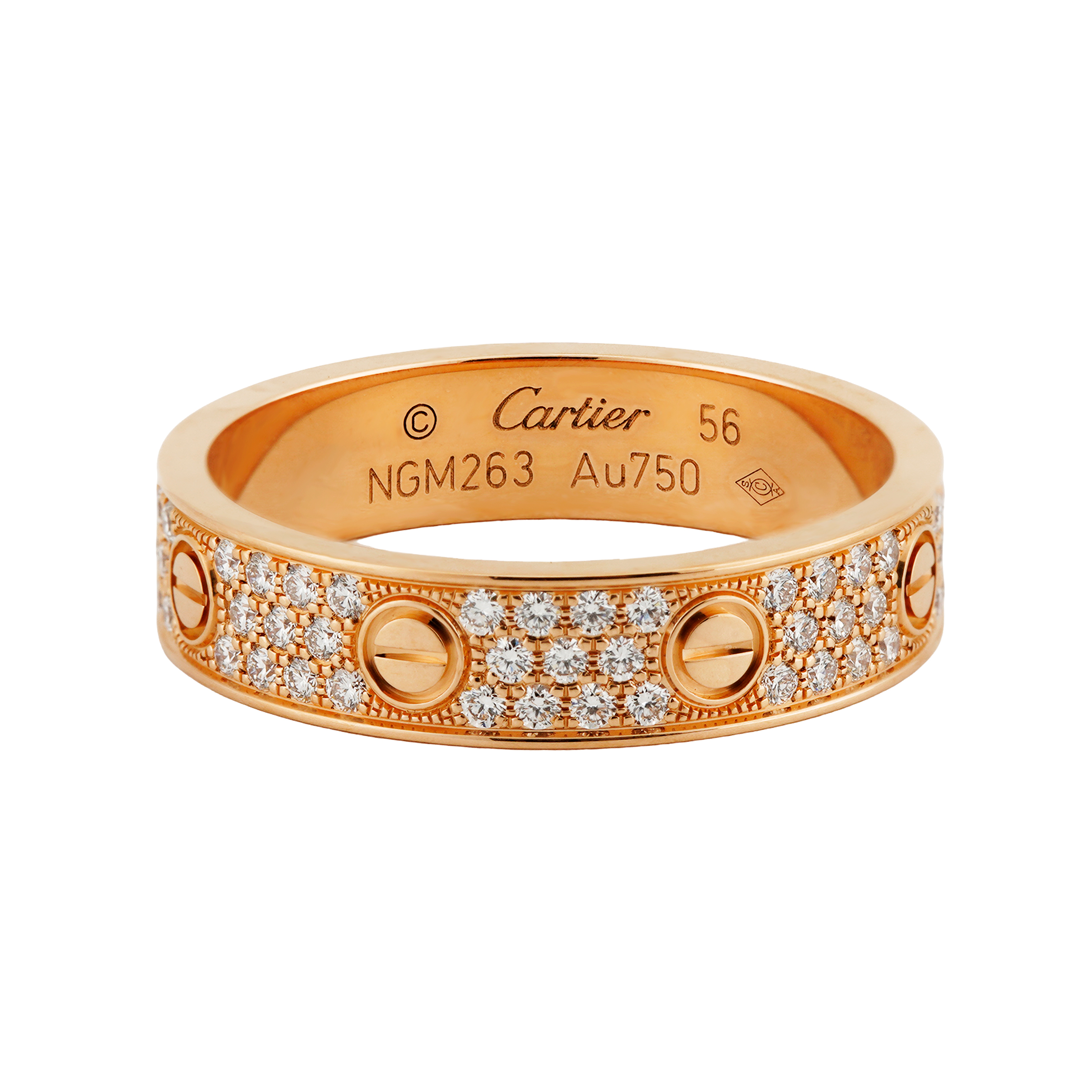 Cartier Love Ring Rose Gold 18K Unisex Couple Minimalist Elegant Style. B4085800