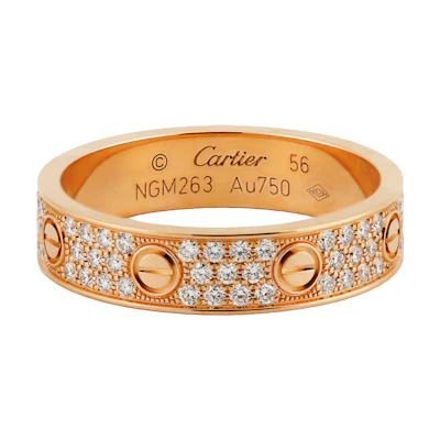Cartier Love Ring Rose Gold 18K Unisex Couple Minimalist Elegant Style. B4085800