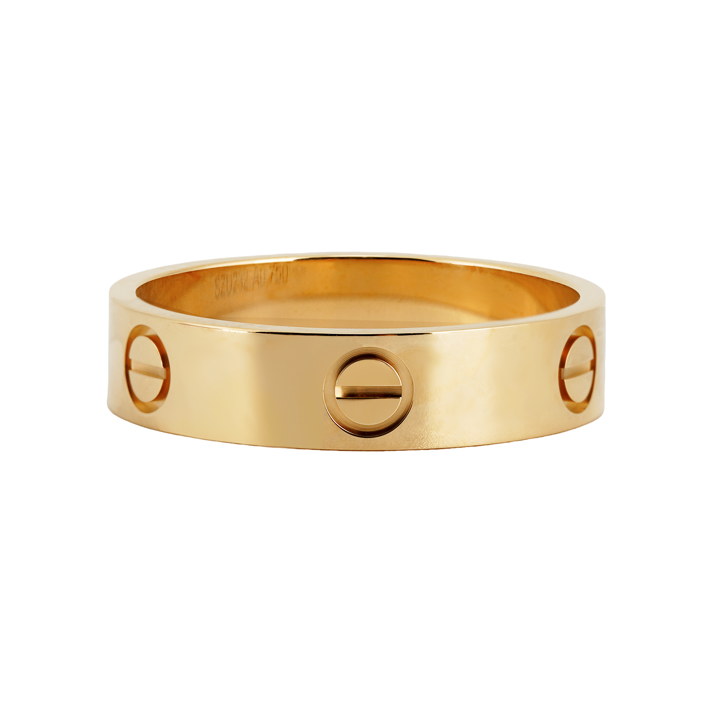 Cartier Love Ring Series 18k Gold Wide Band Unisex Couples Ring Gold. B4084600