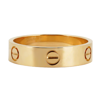 Cartier Love Ring Series 18k Gold Wide Band Unisex Couples Ring Gold. B4084600