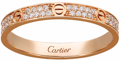 Shop Cartier Love Ring Small 18K Rose Gold Diamond Unisex Couple Band. B4218100