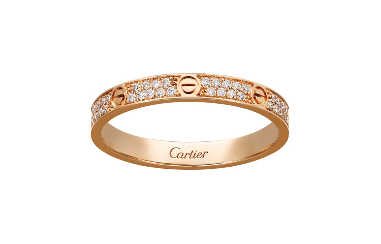 Cartier Love Ring Small 18K Rose Gold Diamond Unisex Couple Band. B4218100 圖 5