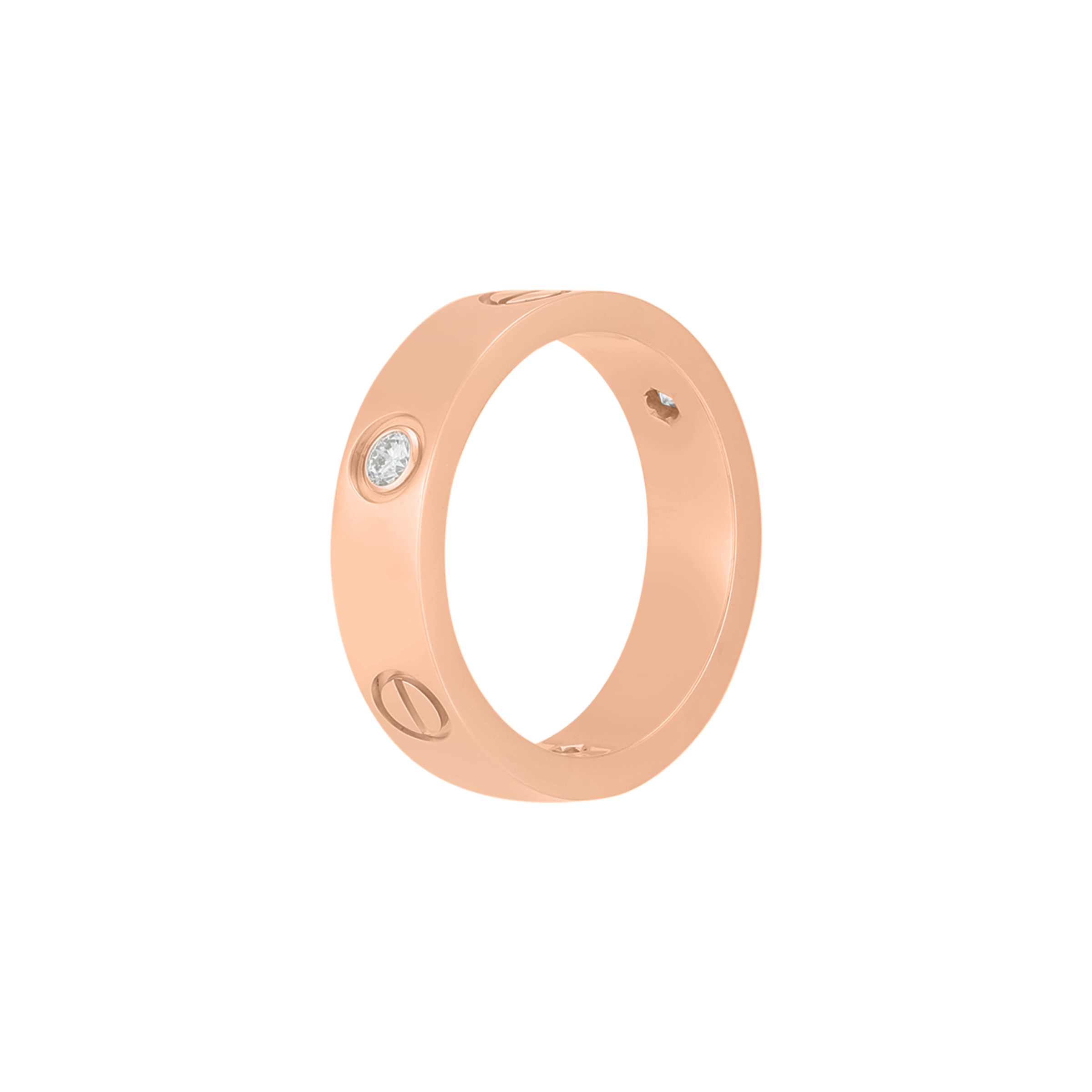 Cartier LOVE Series 18k Gold Ring with 3 Diamonds -  Stylish Design. CRB4087561