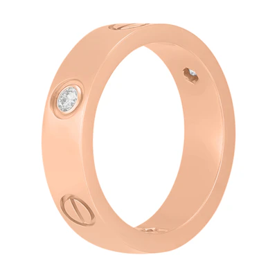 Cartier LOVE Series 18k Gold Ring with 3 Diamonds - Stylish Design. CRB4087561