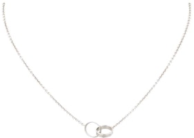 Cartier LOVE Series 18k White Gold Interlocking Necklace Unisex Couple Design B7212500 Cartier LOVE Series 18k White Gold Interlocking Necklace Unisex Couple Design B7212500