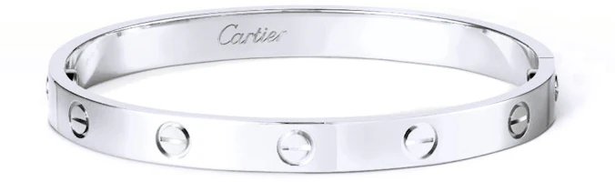 Lookbook Cartier LOVE系列橢圓6.1mm 18K白金手鐲 情侶款 男女適用 B6067617