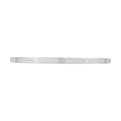 Cartier LOVE Series Small 18K White Gold Diamond Bangle Unisex Couple Bracelet. N6710817