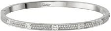 Order Cartier LOVE Series Small 18K White Gold Diamond Bangle Unisex Couple Bracelet. N6710817