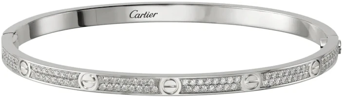Lookbook Cartier LOVE系列小型18K白金鑽石手鐲 情侶款男女通用手環 N6710817