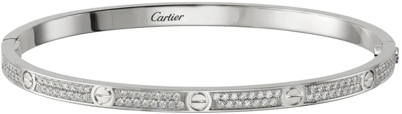 Cartier LOVE Series Small 18K White Gold Diamond Bangle Unisex Couple Bracelet. N6710817 Lookbook Cartier LOVE Series Small 18K White Gold Diamond Bangle Unisex Couple Bracelet. N6710817