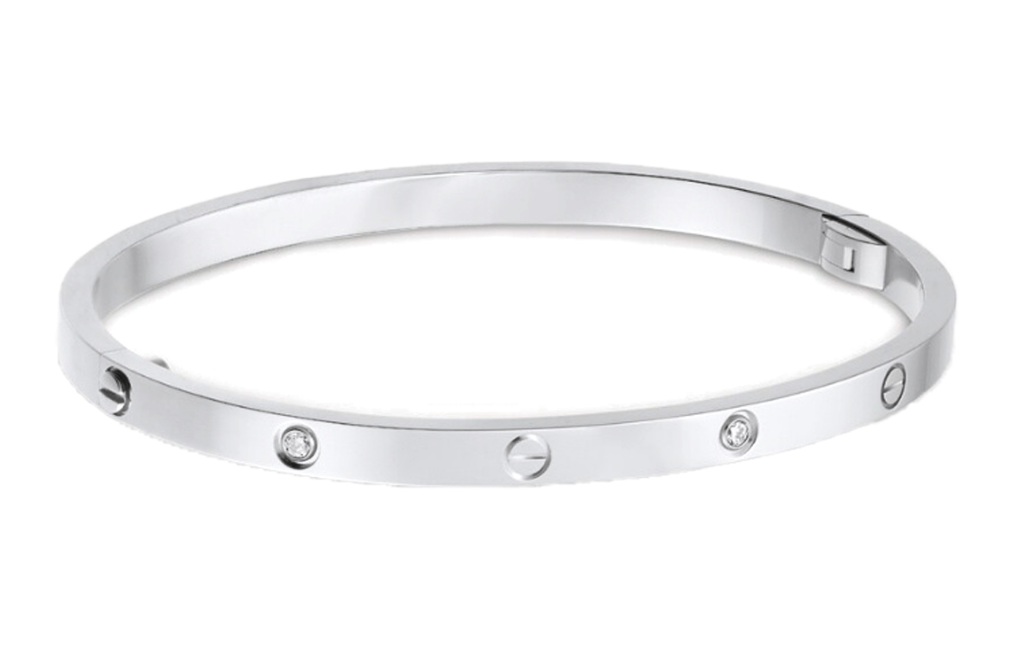 Order 卡地亞LOVE 6鑽18K白金細版手鐲 情侶款式 B6047717