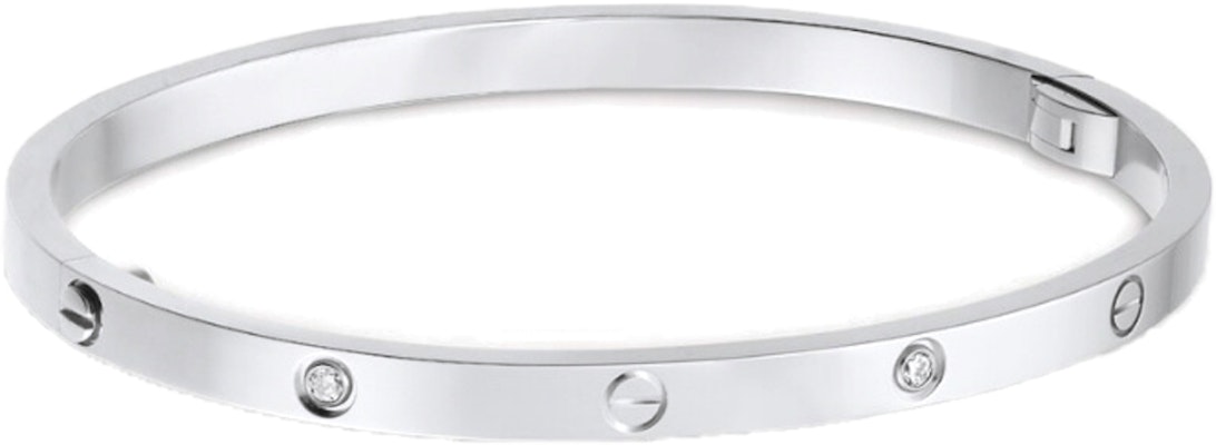 卡地亞LOVE 6鑽18K白金細版手鐲 情侶款式 B6047717 Shop 卡地亞LOVE 6鑽18K白金細版手鐲 情侶款式 B6047717