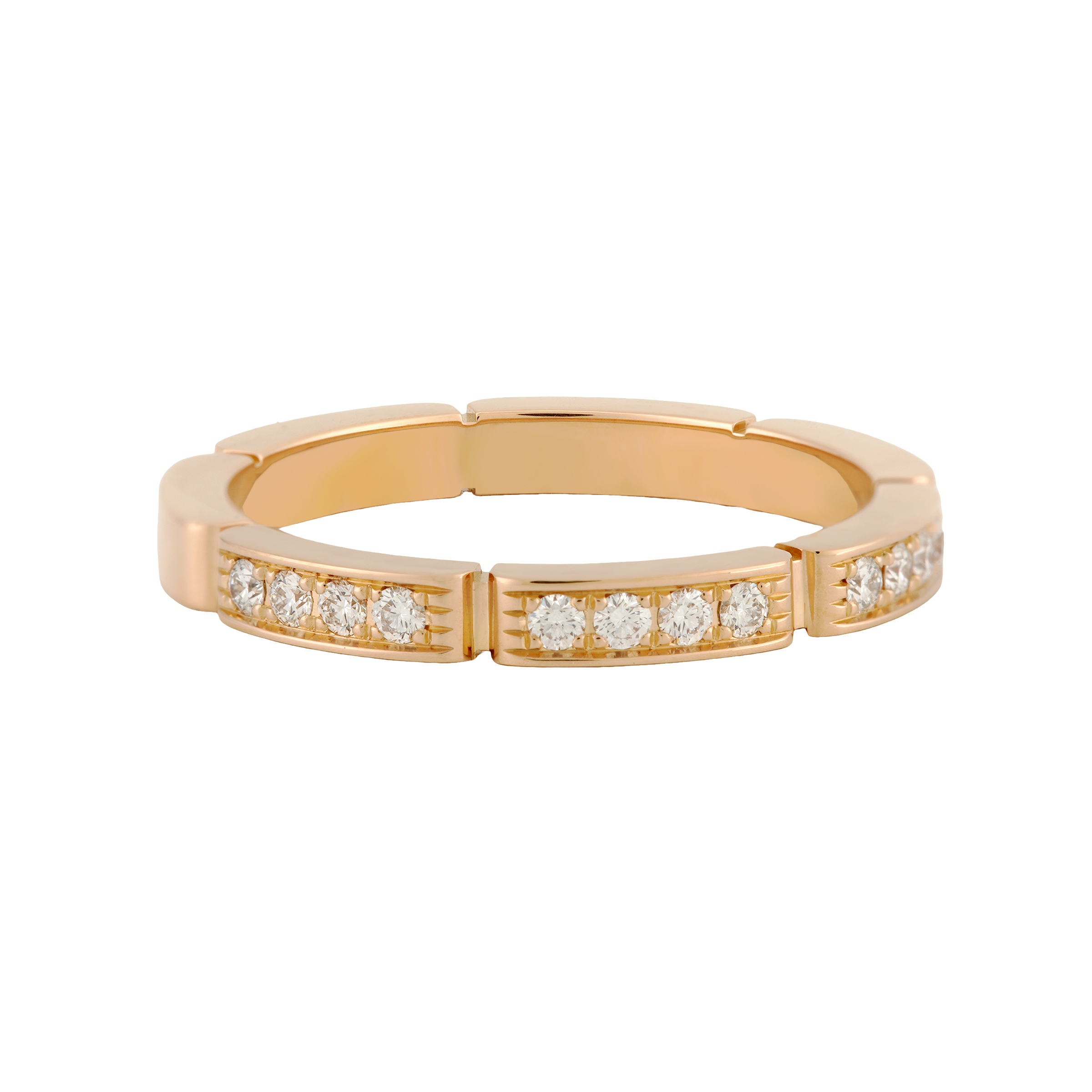 Cartier Maillon Panthère 18K Rose Gold Diamond Ring Unisex Couple Wedding Band. B4221200