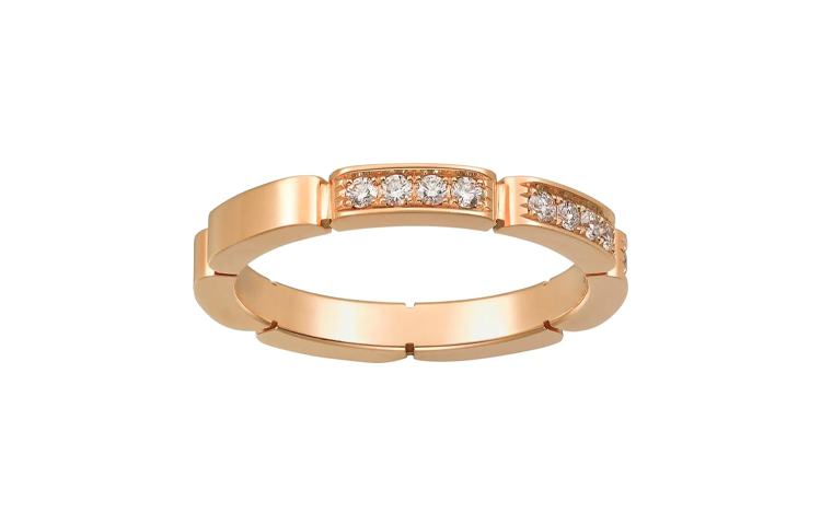 Cartier Maillon Panthère 18K Rose Gold Diamond Ring Unisex Couple Wedding Band. B4221200 圖 4