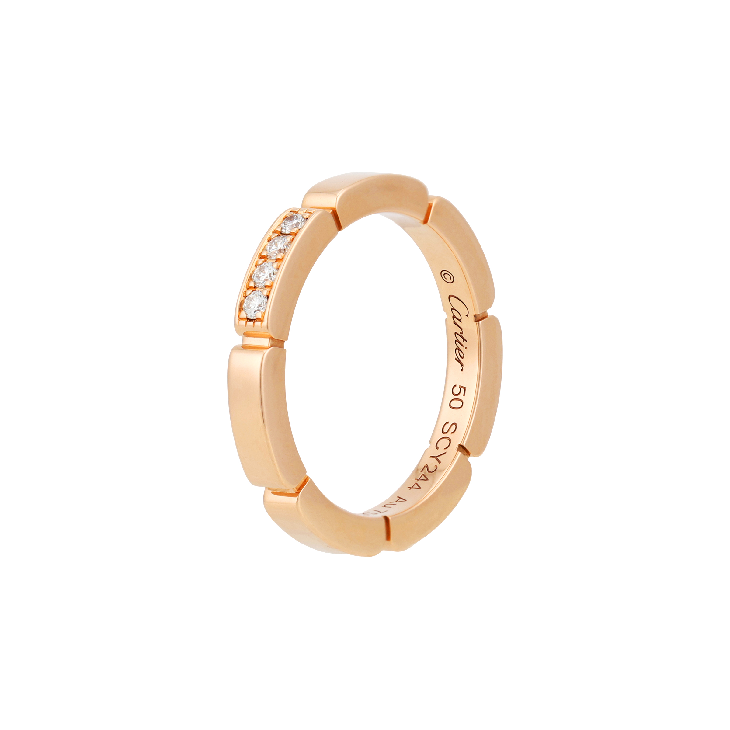 Cartier Maillon Panthère 18K Rose Gold Wedding Ring Unisex Couple Band B4080500