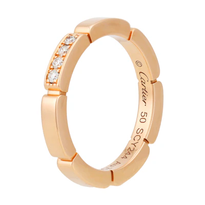 Cartier Maillon Panthère 18K Rose Gold Wedding Ring Unisex Couple Band B4080500